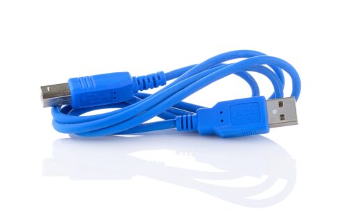 A USB cable wrapped up